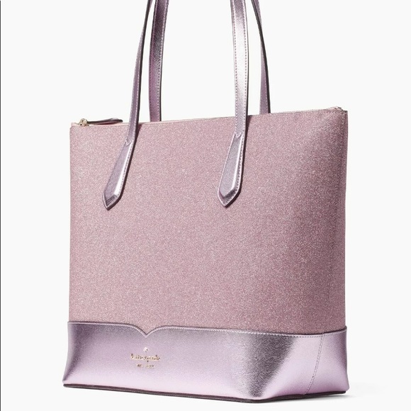 KATE SPADE NEW YORK LOLA GLITTER TOTE ROSE PINK - Picture 6 of 12